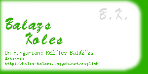 balazs koles business card